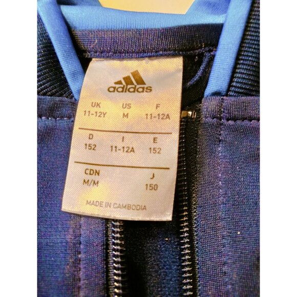 Adidas Steamboat Soccer Club Jacket Zipper Colorado Blue White Number 10 Medium - Picture 4 of 9